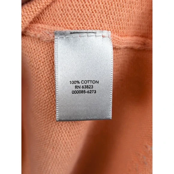 Christopher Banks 100% Cotton Button Cardigan Peach Size L Knit Preppy Office - Picture 7 of 10